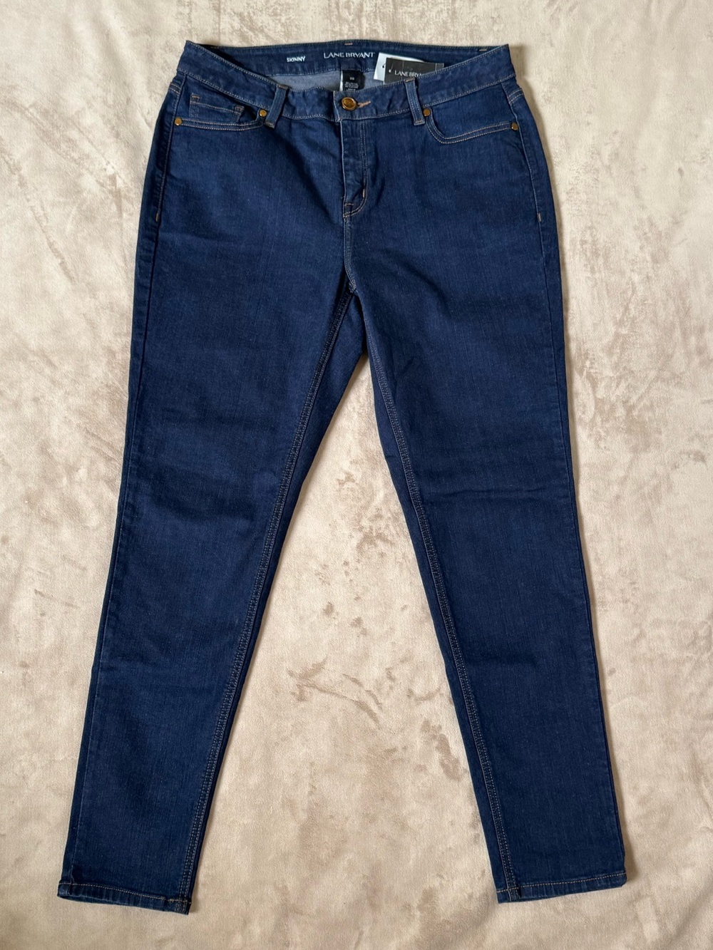 Lane Bryant Dark Blue Mid-Rise Skinny Jeans Size 14R